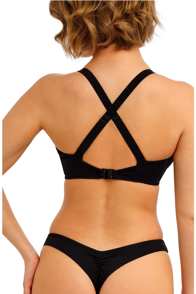 Jewel Cover Underwire Bikini Top, Alternate, color, PLAIN BLACK