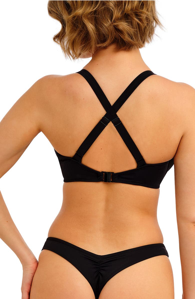 Freya Jewel Cover Underwire Bikini Top, Alternate, color, Plain Black