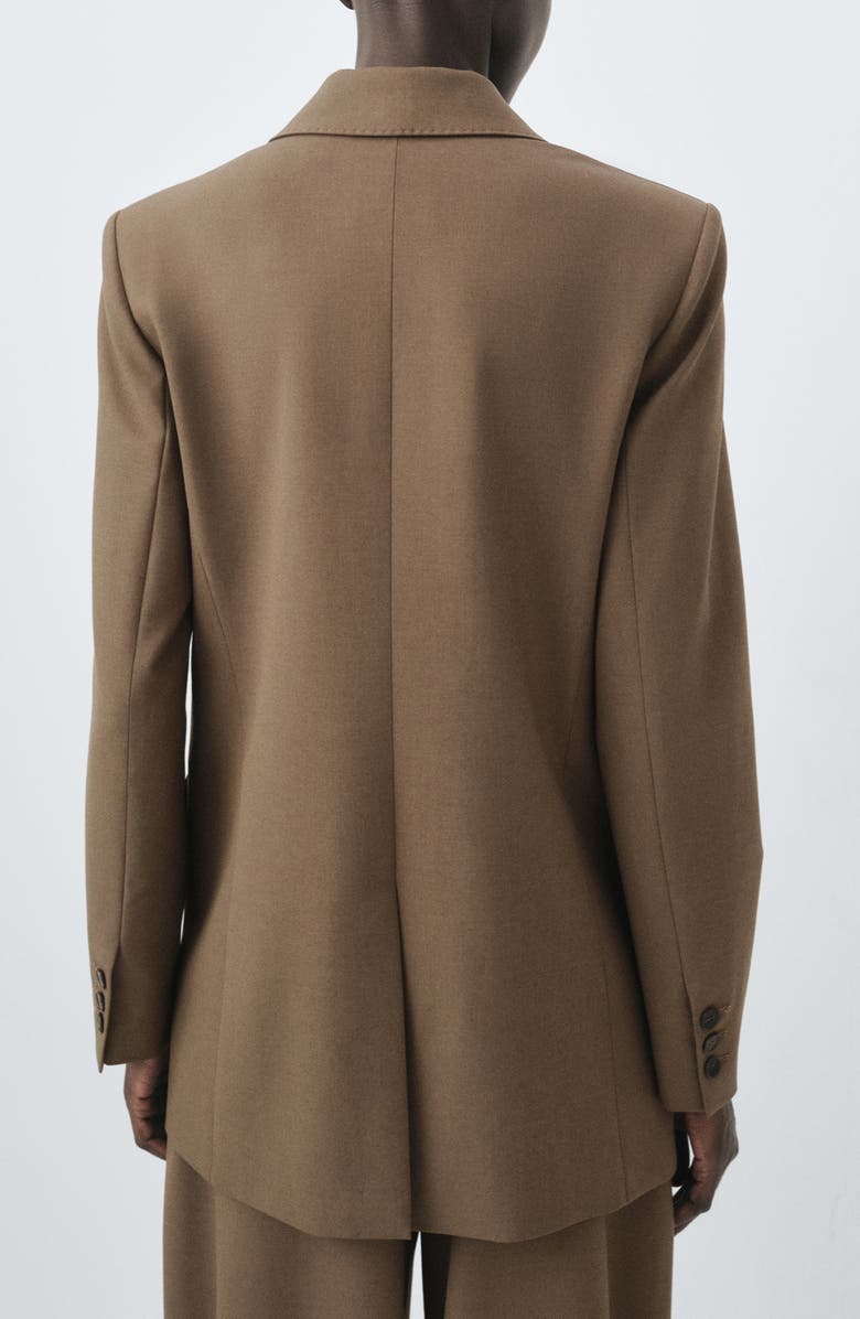MANGO Selection Double Breasted Suit Blazer, Alternate, color, Medium Brown