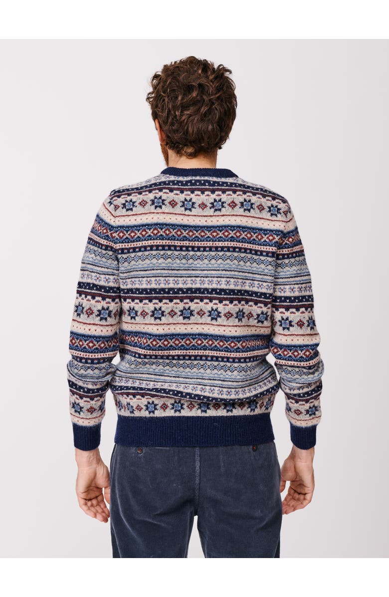 Aubin Fair Isle Crew Neck Wool Sweater, Alternate, color, Blue/Ecru Mix