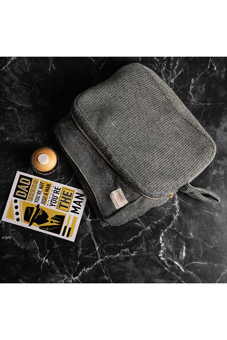 Shades Organic Cotton Travel Blanket and Eye Mask Set, Alternate, color, Black
