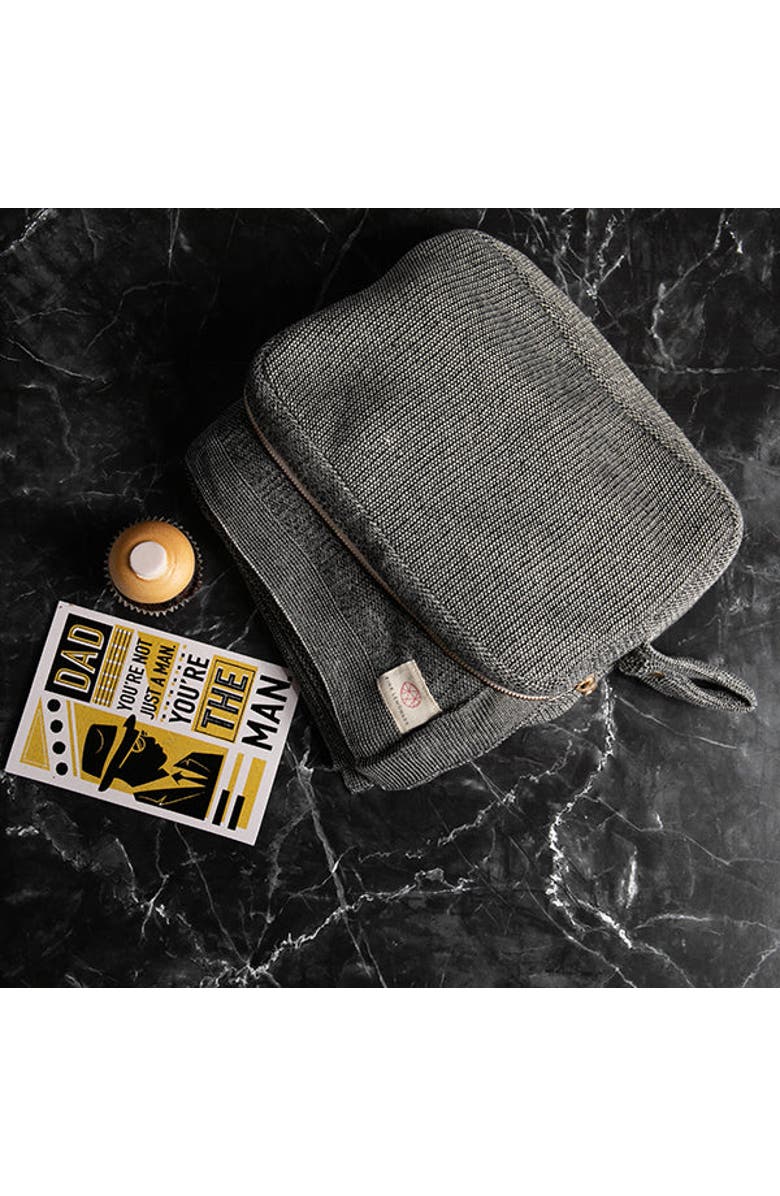 Pink Lemonade Shades Organic Cotton Travel Blanket and Eye Mask Set, Alternate, color, Black
