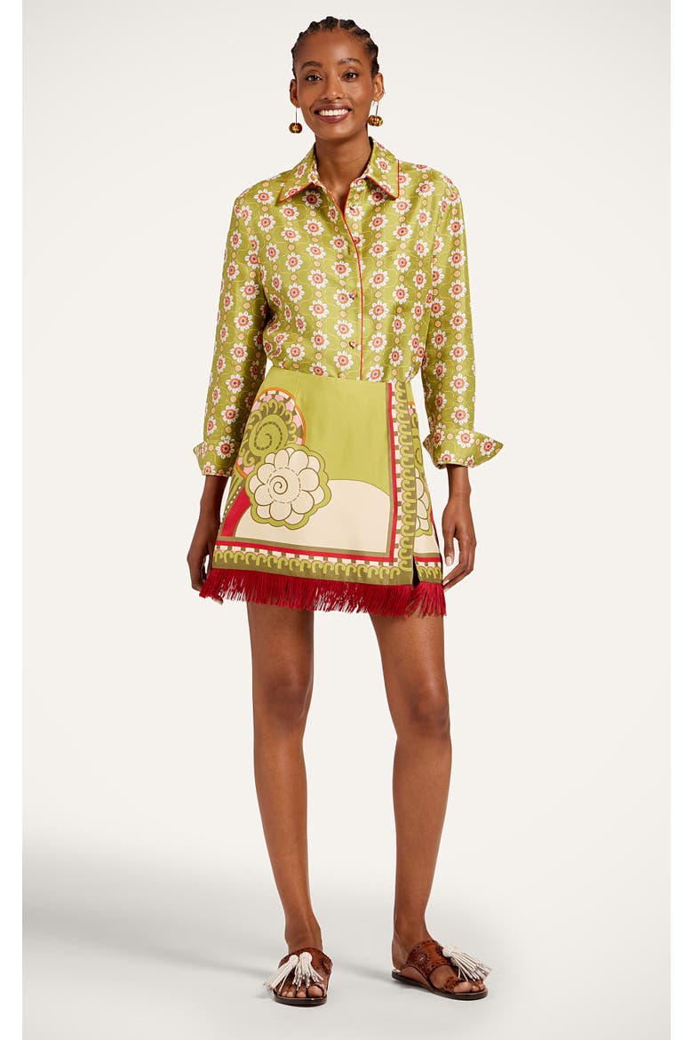Mini Foulard Skirt, Main, color, Ambrosia Placée Green