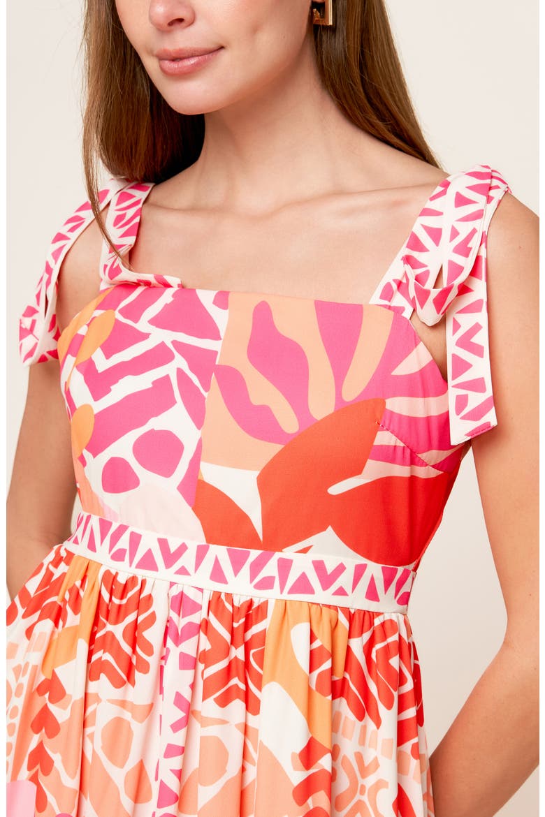 Bold Print Maxi Dress, Alternate, color, PINK/ ORANGE