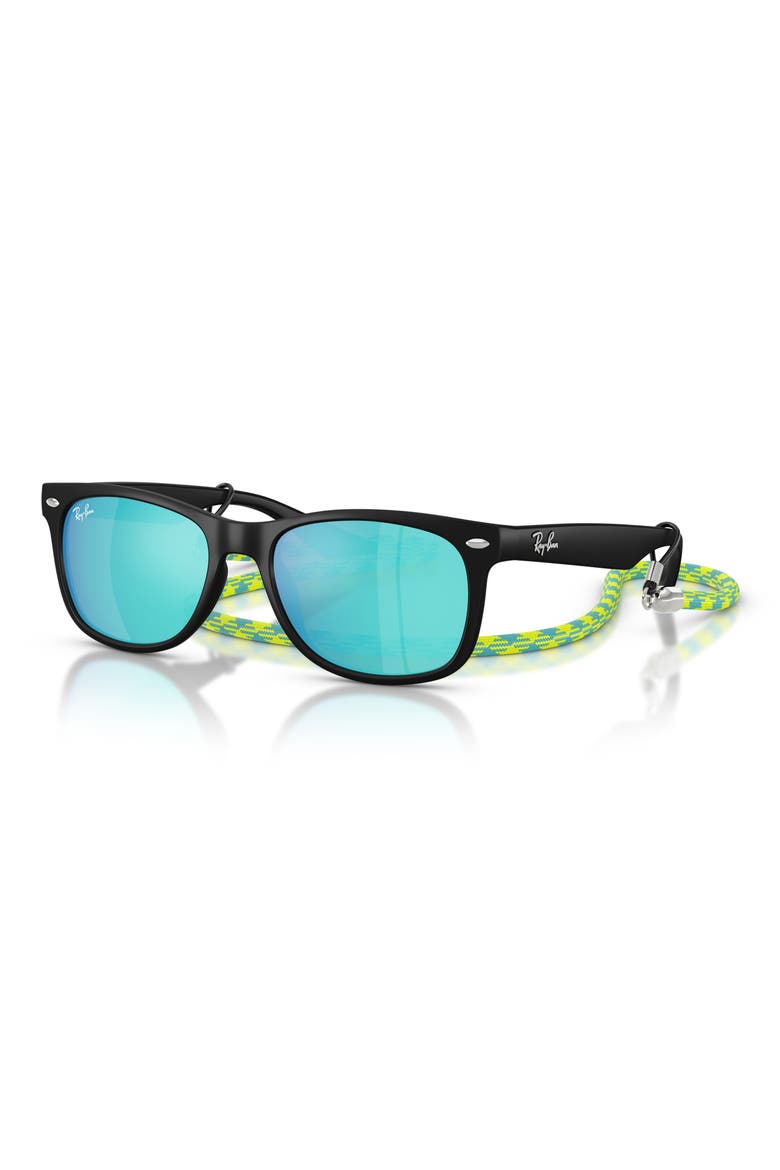 Kids' Junior Wayfarer 50mm Gradient Square Sunglasses, Alternate, color, RUBBER BLACK/ TURQUOISE