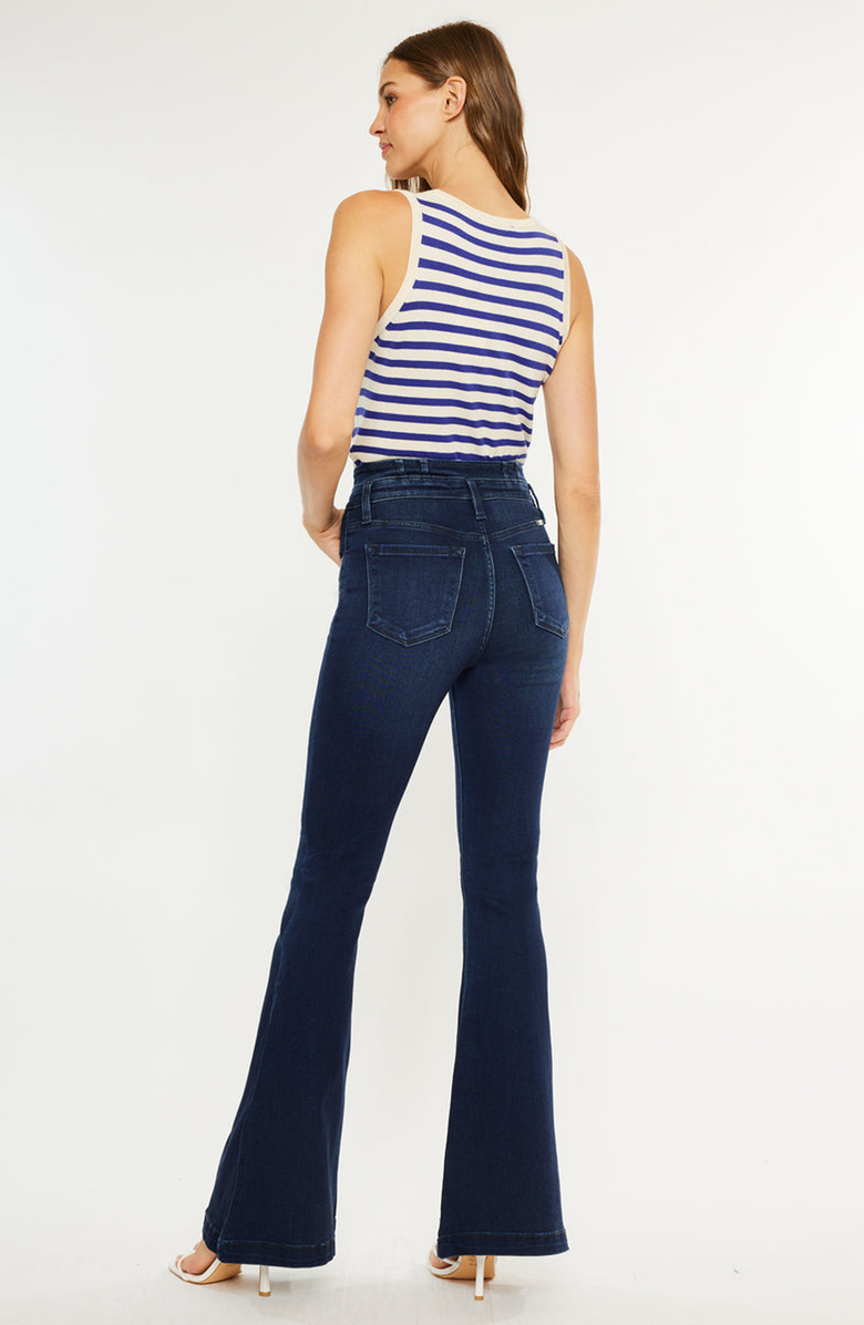 KanCan Elowen High Rise Super Flare Jeans, Alternate, color, Dark Wash