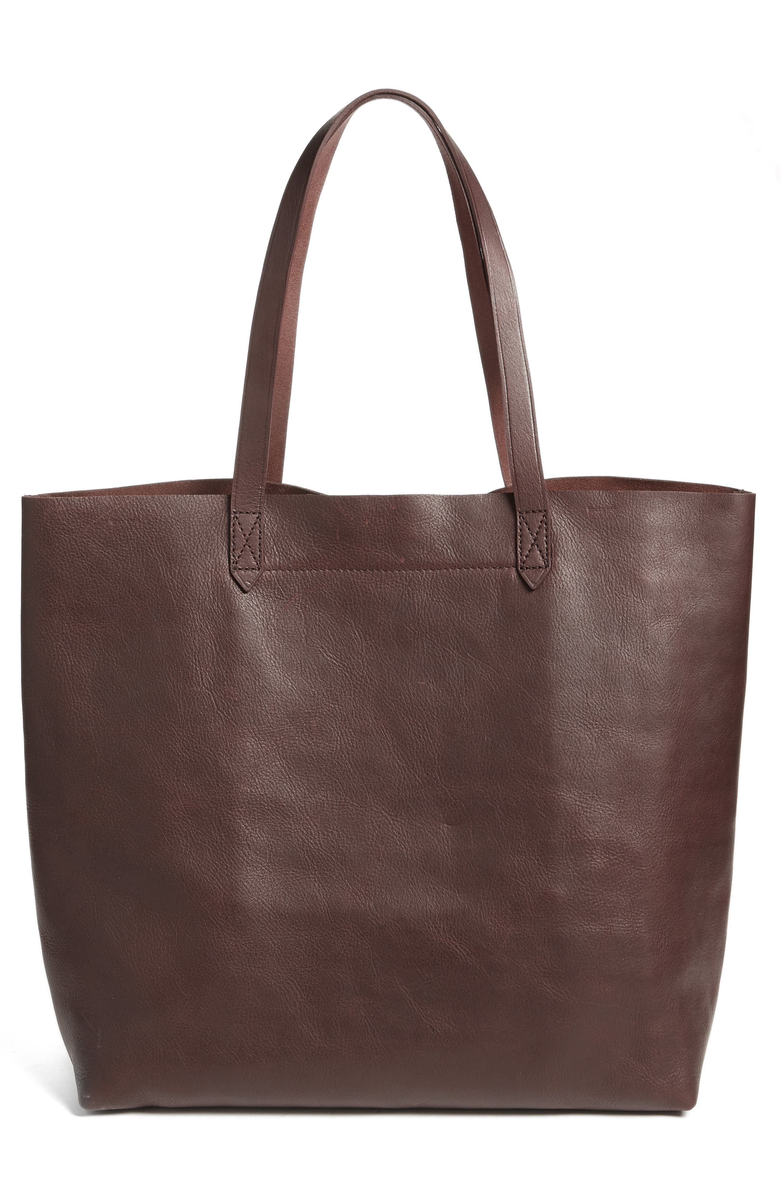 Madewell Transport Leather Tote, Alternate, color, Dark Cocoa