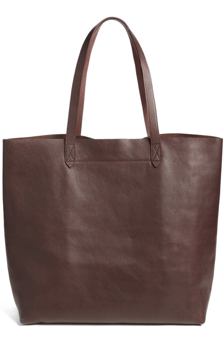 Madewell Transport Leather Tote, Alternate, color, Dark Cocoa