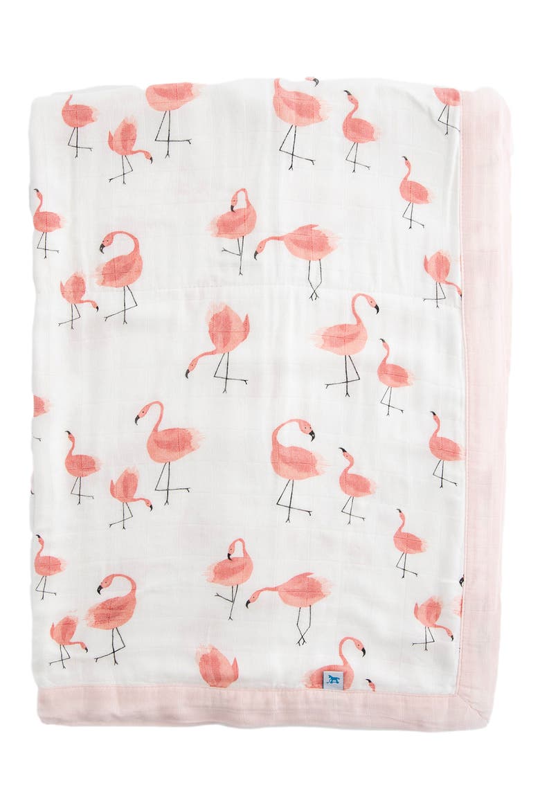 Deluxe Muslin Baby Receiving Quilt, Main, color, PINK LADIES