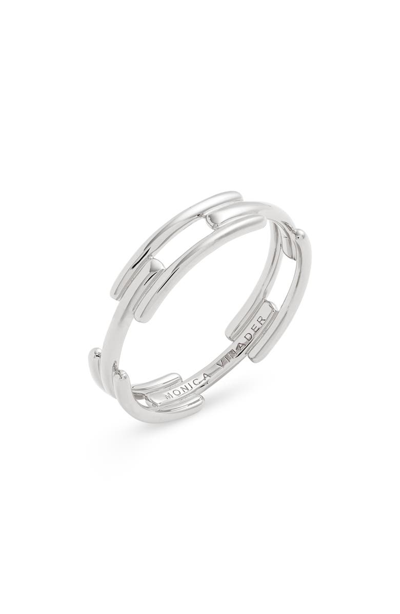 Monica Vinader Signature Link Stacking Ring, Main, color, Sterling Silver