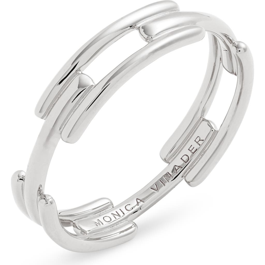 Monica Vinader Signature Link Stacking Ring In Sterling Silver