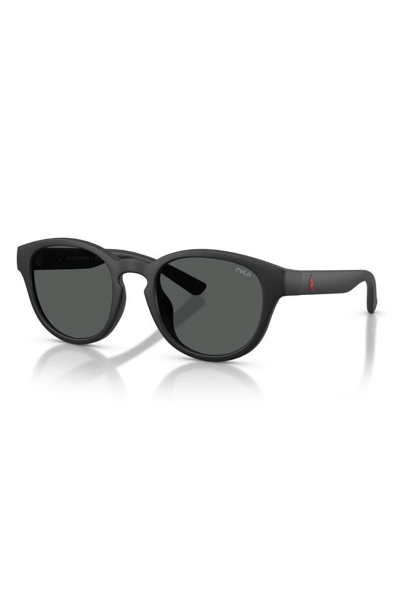 Polo Ralph Lauren 51mm Phantos Sunglasses, Alternate, color, Matte Black / Dark Grey