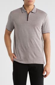 DENIM AND FLOWER Brown With Tipping Short Sleeve Polo