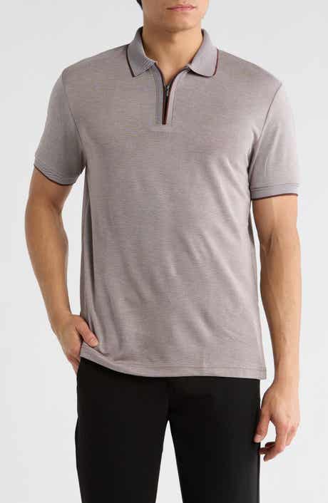 DENIM AND FLOWER Brown With Tipping Short Sleeve Polo