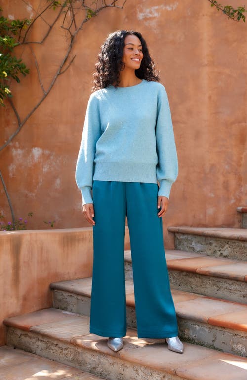 Karen Kane Sequin Crewneck Sweater In Blue