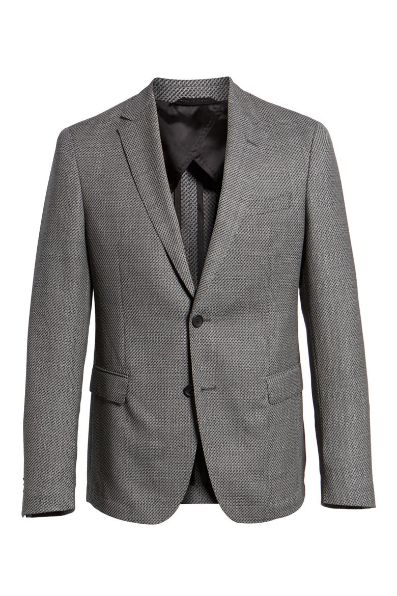 Nobis Trim Fit Houndstooth Wool Sport Coat, Alternate, color, GREY