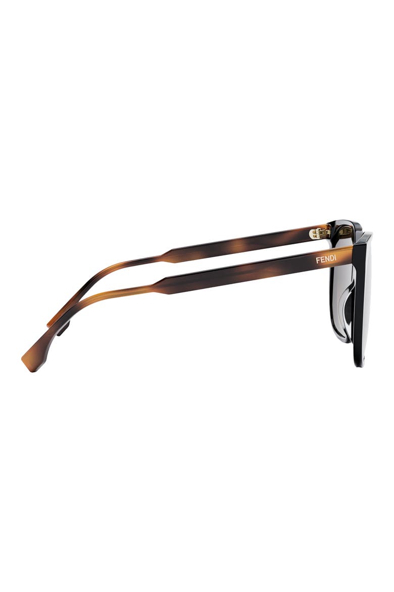 'Fendi Fine 59mm Geometric Sunglasses, Alternate, color, BLACK