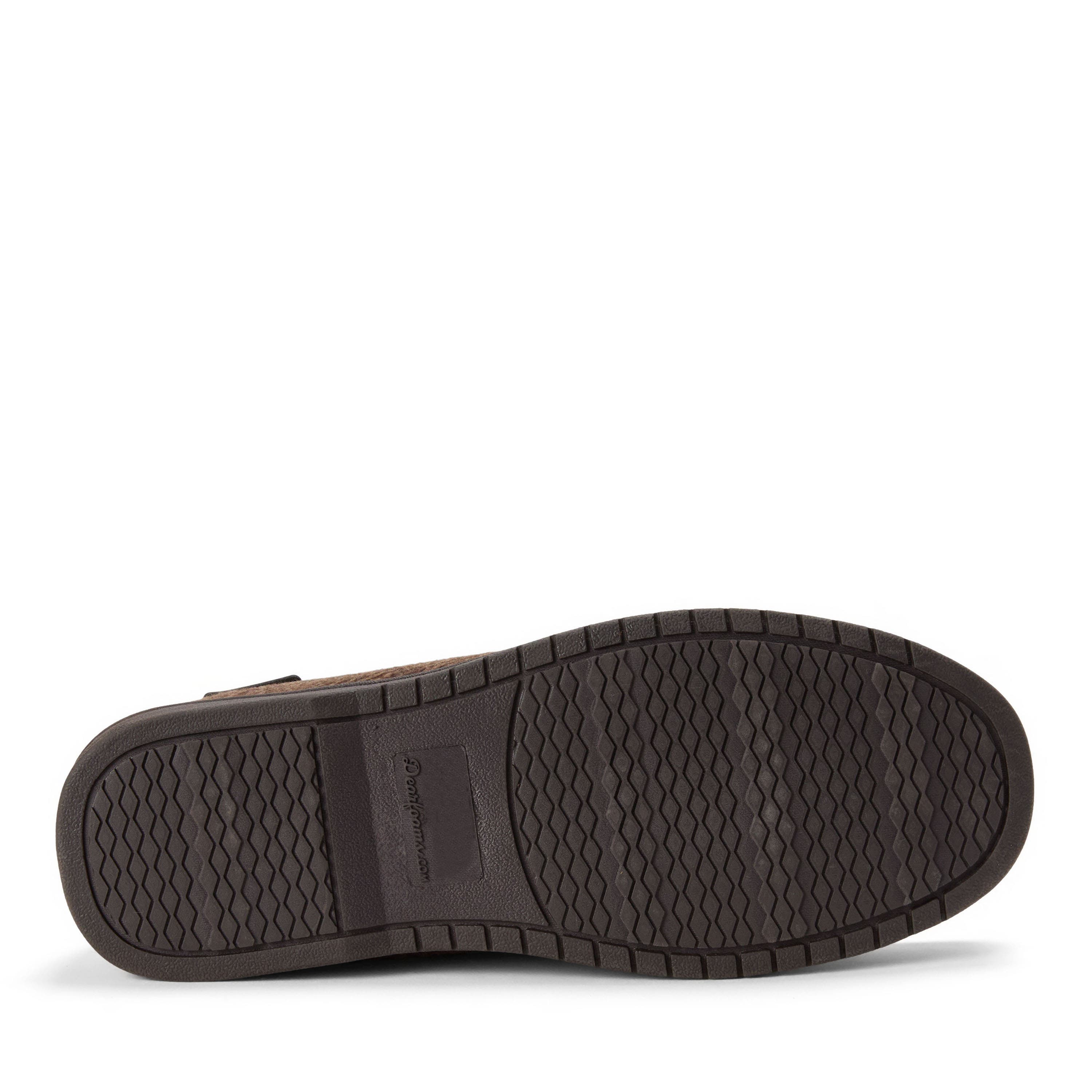 Keaton Microsuede Moccasin Slipper, Alternate, color, BROWN HEATHER
