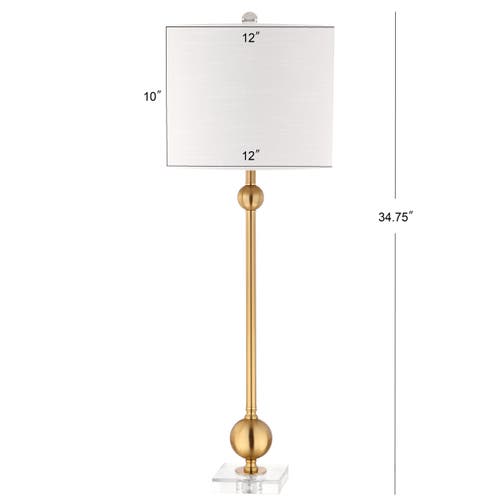 Jonathan Y Hollis 34" Metal Led Table Lamp, Brass With Crystal Base In Brass