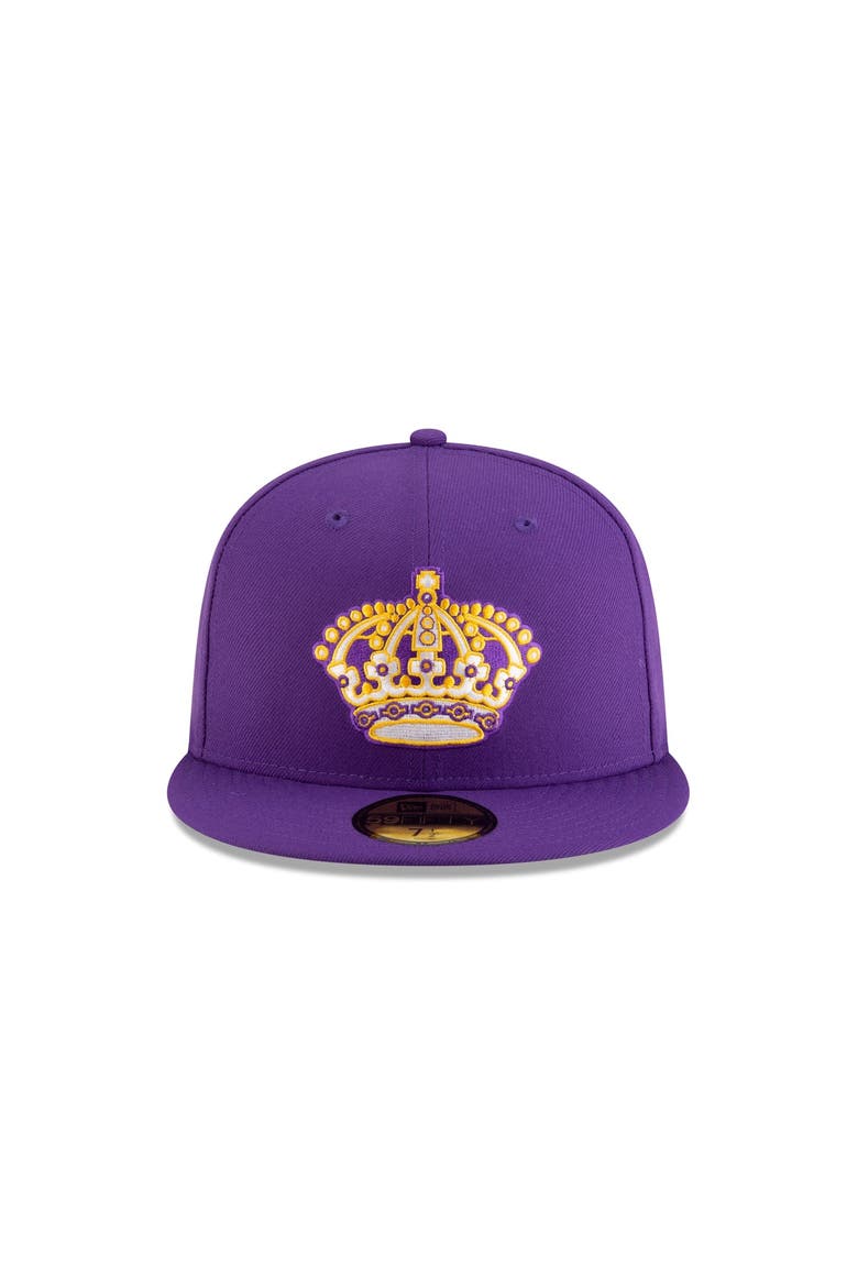 Men's New Era  Purple Los Angeles Kings Vintage Core 59FIFTY Fitted Hat, Alternate, color, Purple