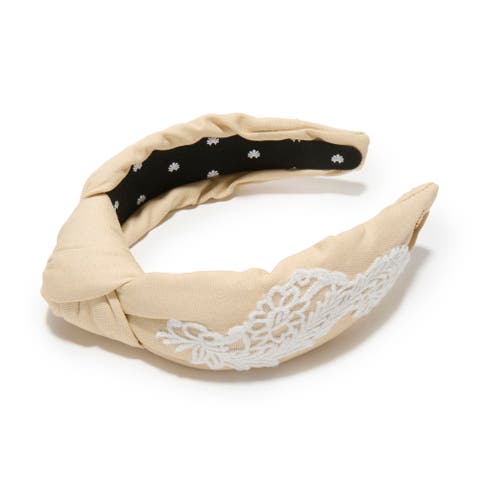 Knotted Embroidered Lace Headband