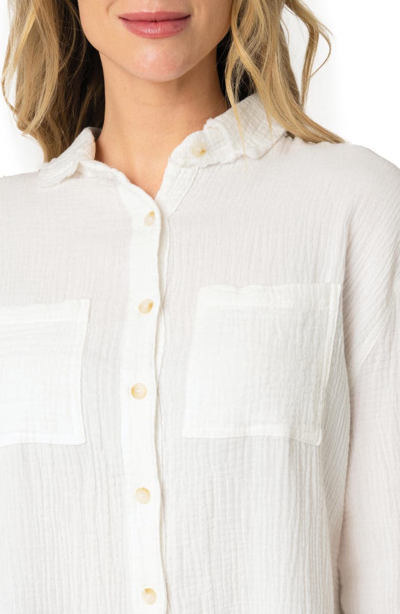 GIBSONLOOK Beachside Gauze Shirt, Alternate, color, Off White