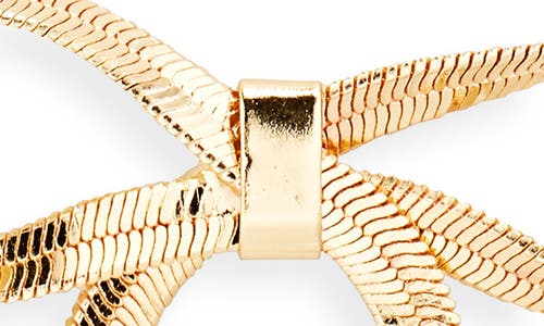 Tasha Snake Chain Bow Drop Earrings In Gold