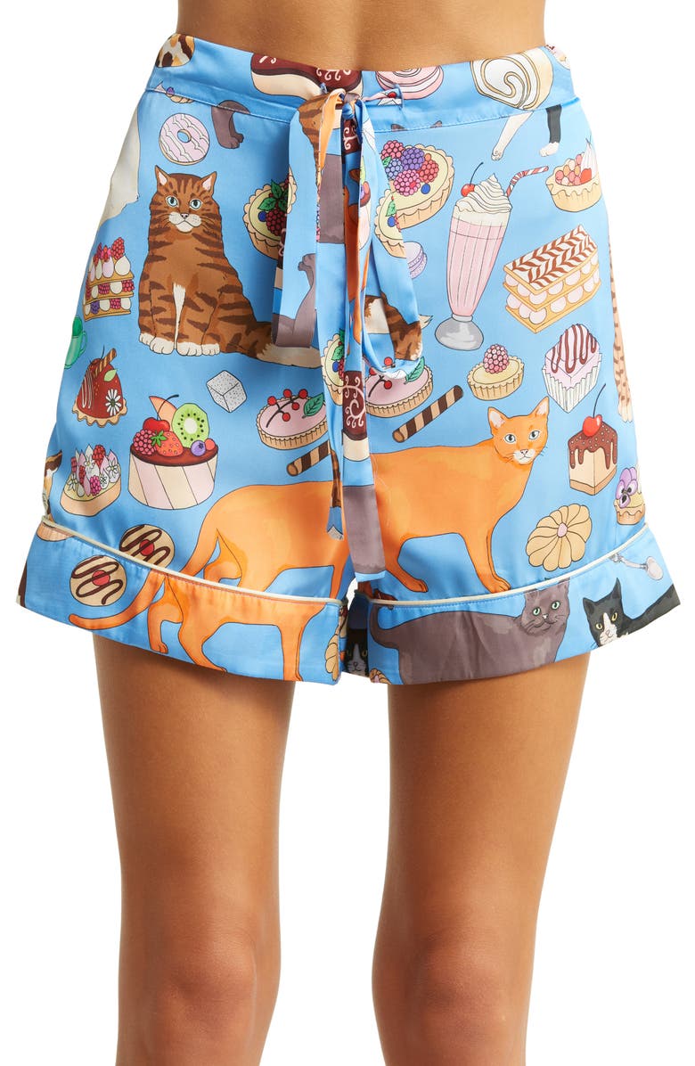 Karen Mabon Cat Cafe Short Pajamas, Alternate, color,