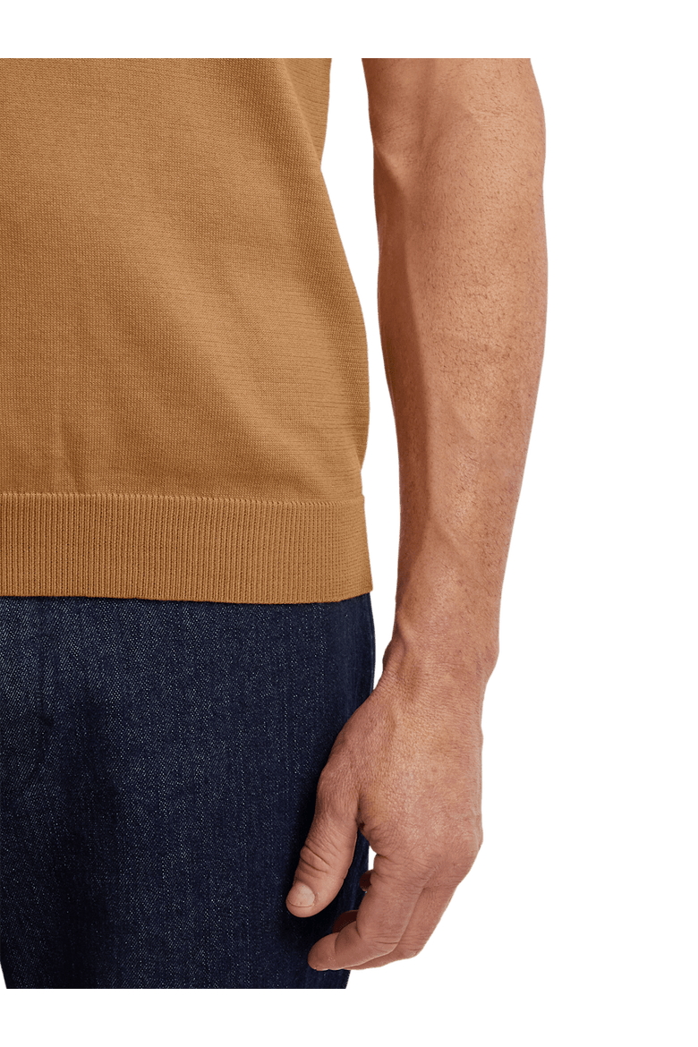 Supima Cotton Three Button Polo, Alternate, color, Light Brown