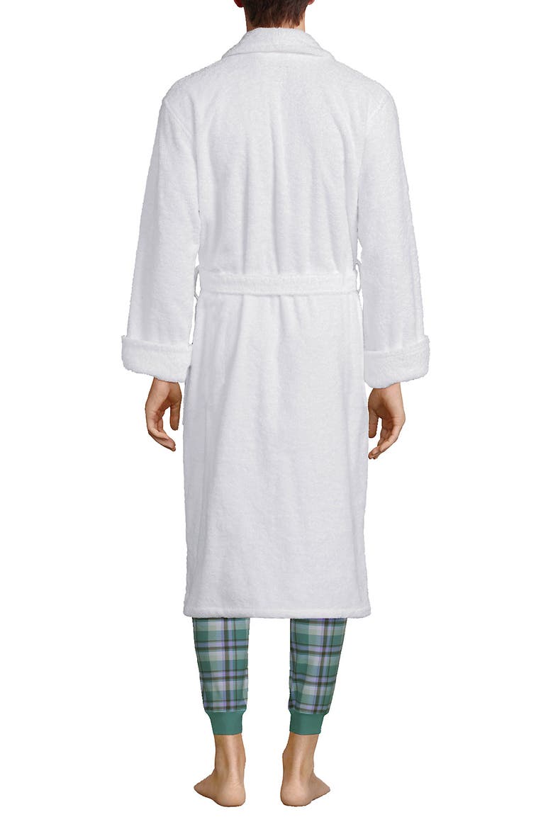 Calf Length Turkish Terry Robe, Alternate, color, White