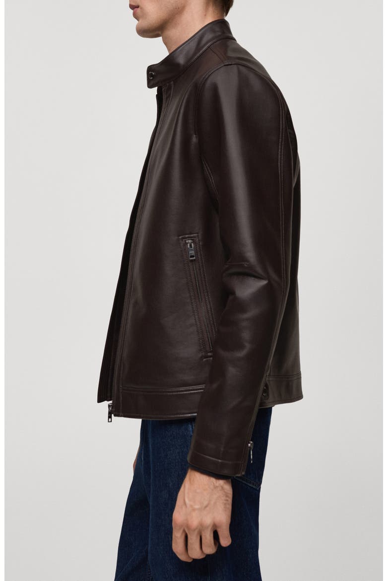 Faux Leather Jacket, Alternate, color, CHOCOLATE