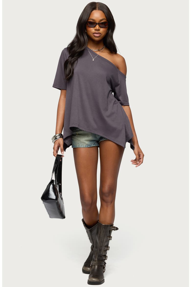 Josy One-Shoulder Top, Alternate, color, DARK-GRAY