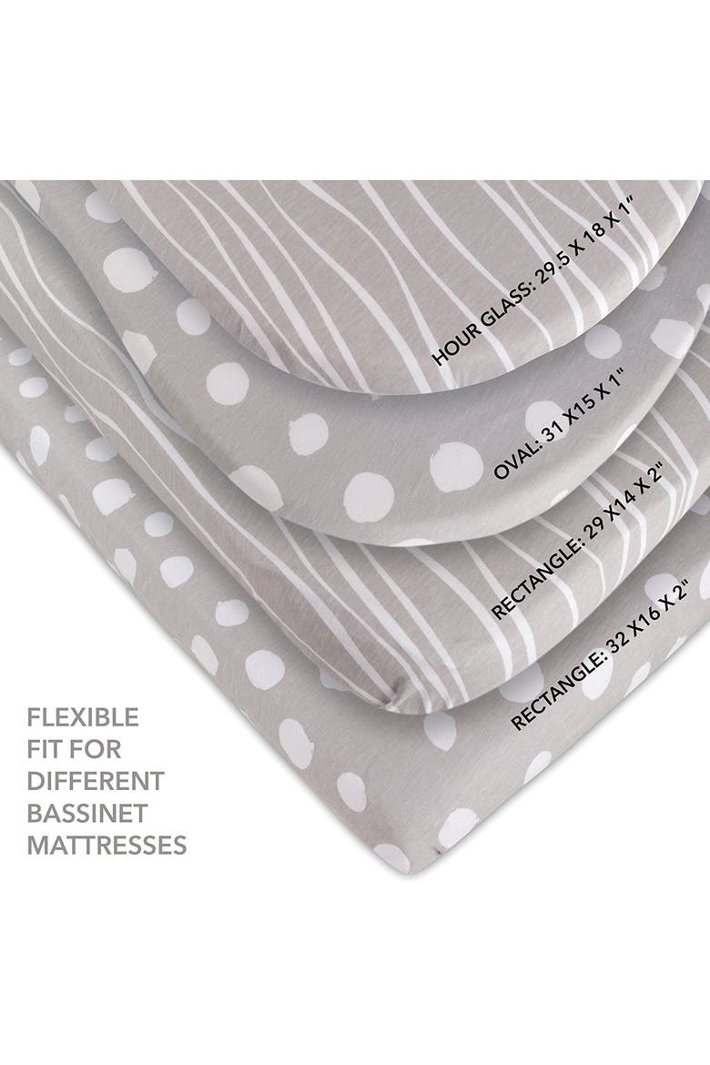 Baby Fitted Bassinet Sheet 2 Pack, Alternate, color, Grey & White Abstract