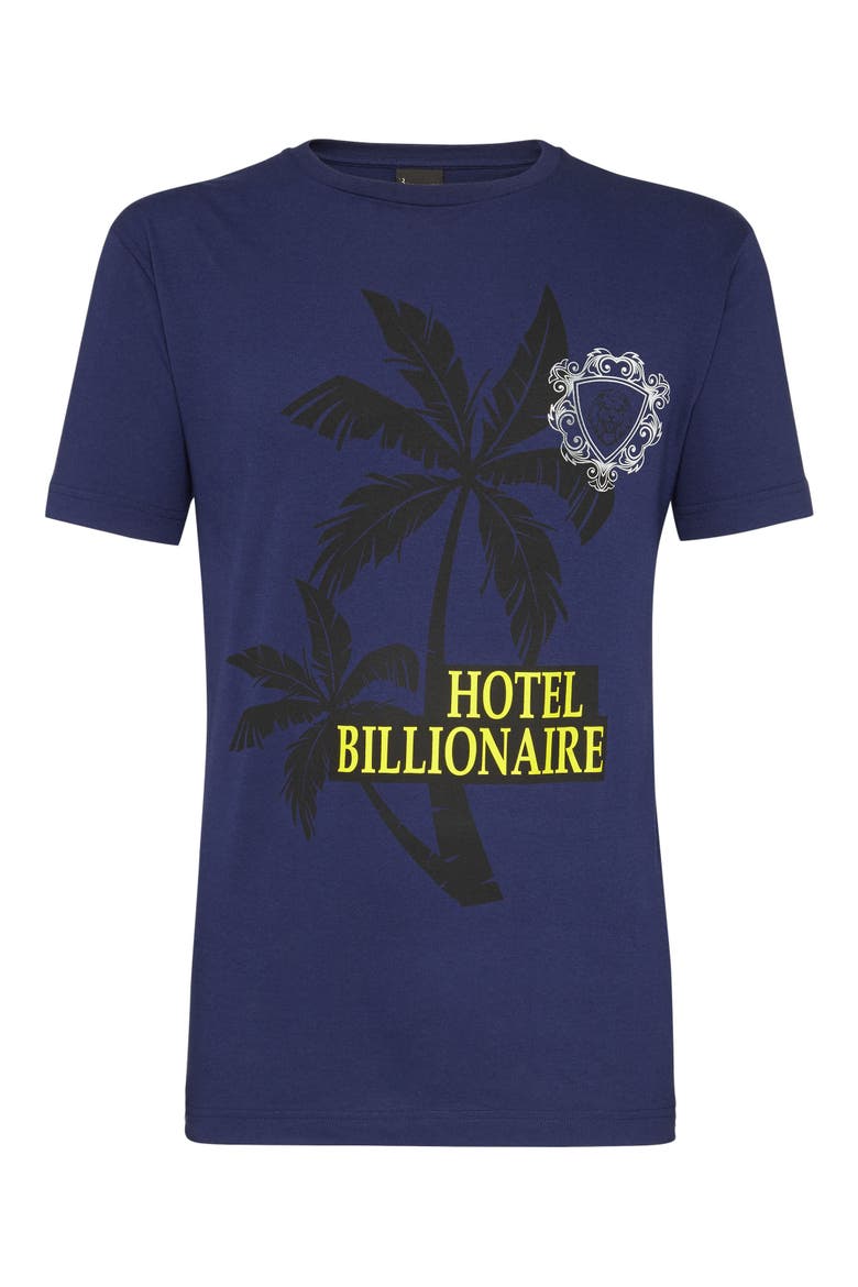T-Shirt Round Neck Palms Men, Main, color, darkblue