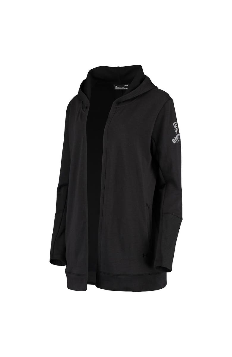 Under Armour Women's Under Armour Black San Francisco Giants Fleece Tri-Blend Performance Hoodie Cardigan, Alternate, color,