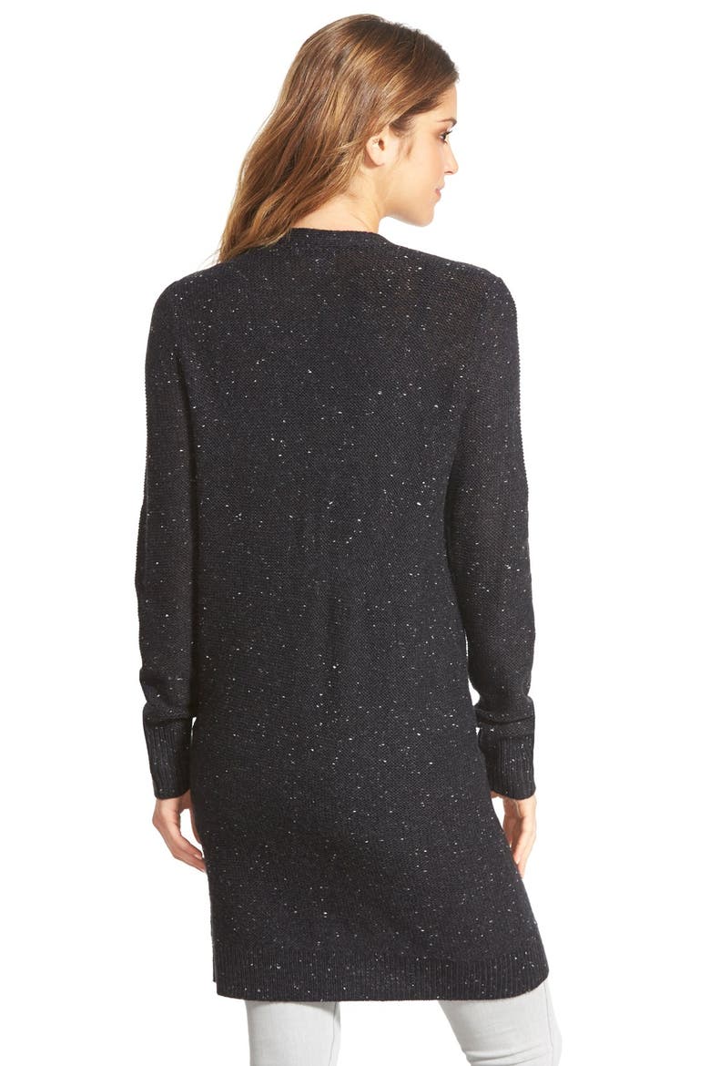 Long Nep Yarn Cardigan, Alternate, color, HEATHER CHARCOAL