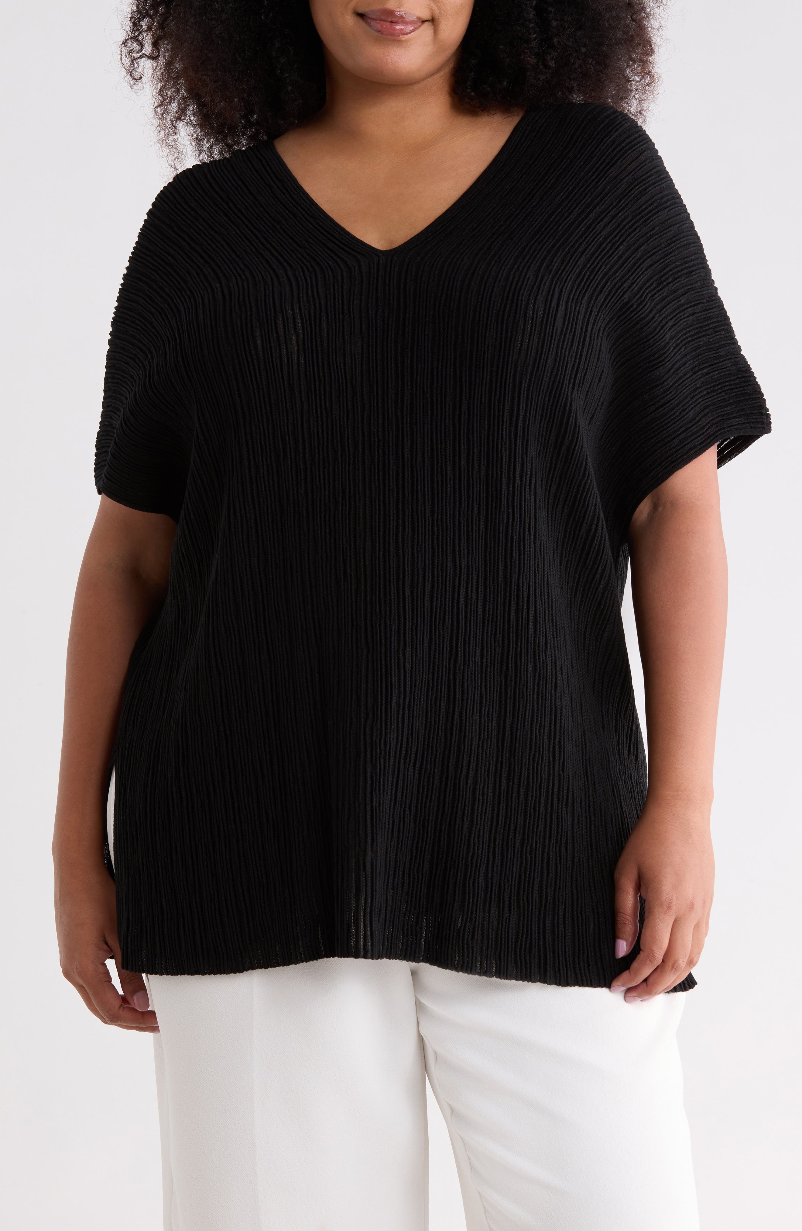 Ottoman Stitch Short Sleeve Sweater