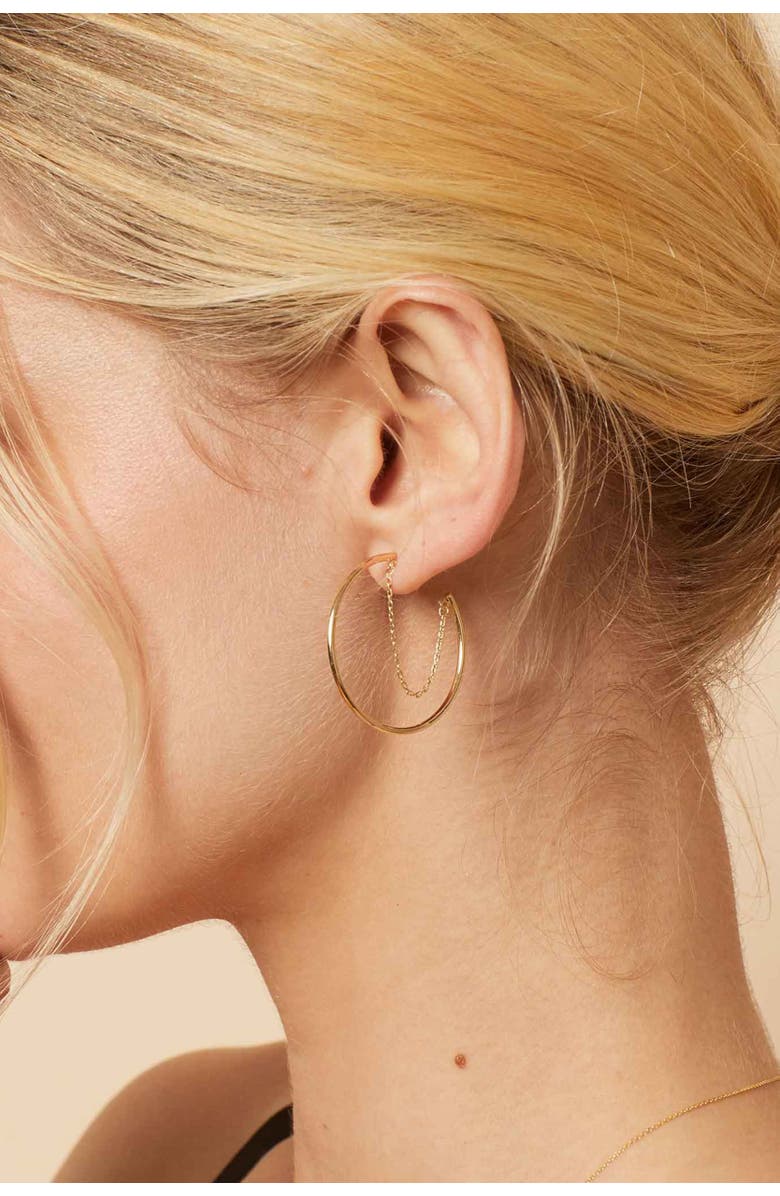 Oradina 14K Yellow Gold Palermo Hoops, Alternate, color, Yellow Gold