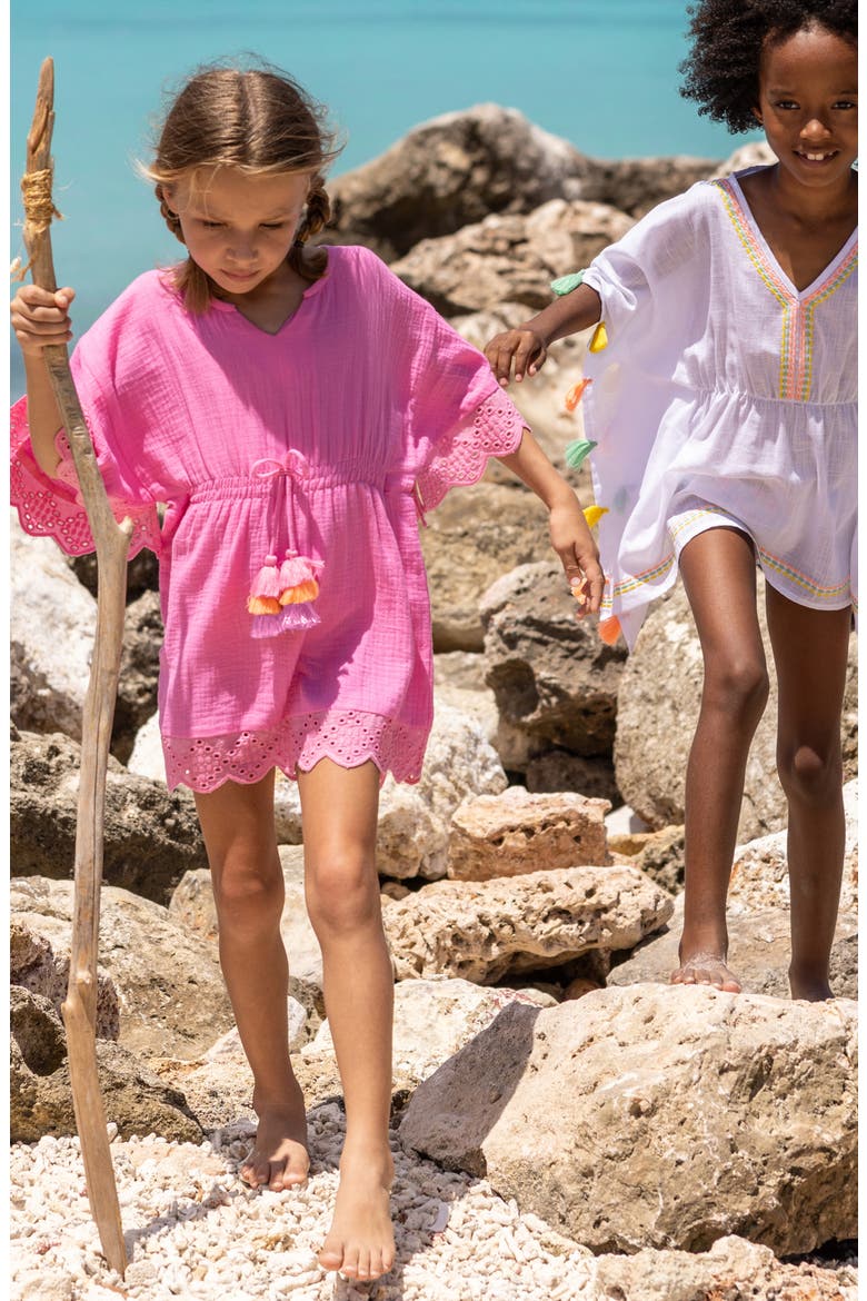 Kids' Bubblegum Beach Cotton Cover-Up, Alternate, color, PINK