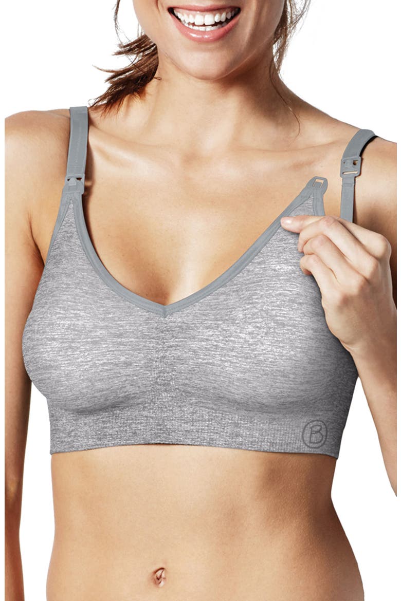 Body Silk Seamless Yoga Maternity/Nursing Bra, Main, color, DOVE HEATHER