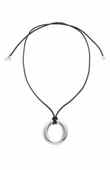 Circle Pendant Cord Necklace