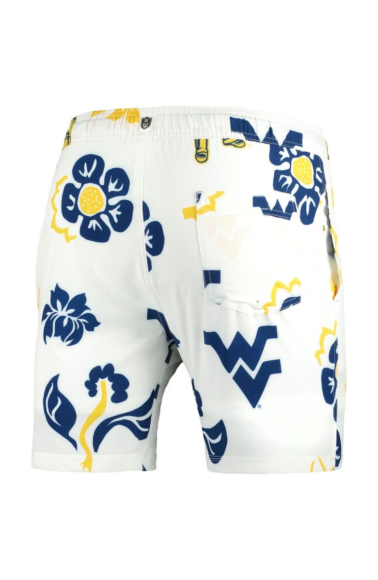 Wes & Willy Men's Wes & Willy  White West Virginia Mountaineers Vault Tech Swimming Trunks, Alternate, color, 