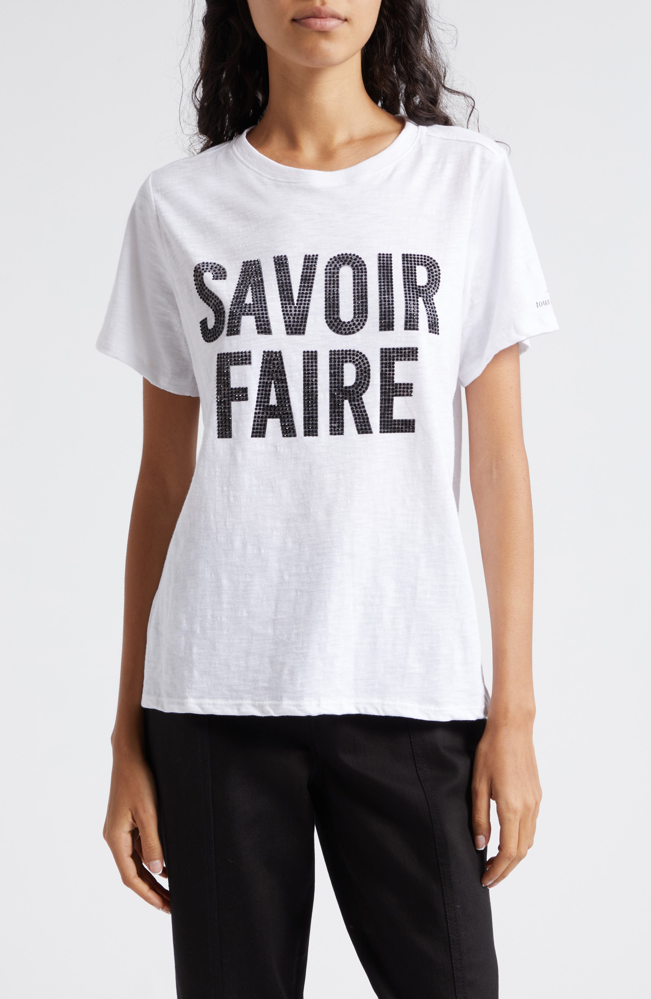 Cinq à Sept Savoir Farie Rhinestone T-Shirt