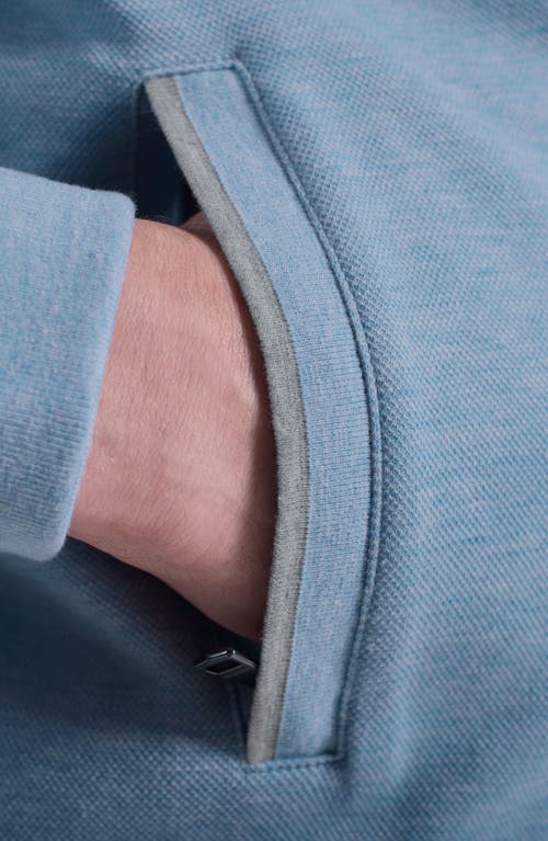 Bugatchi Piqué Zip-up Hoodie In Blue