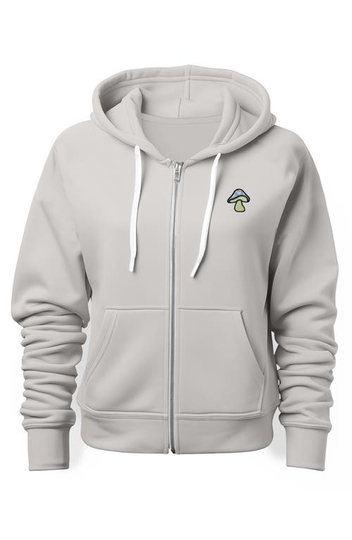 Dalix Mushroom Zip Hoodie In Silver