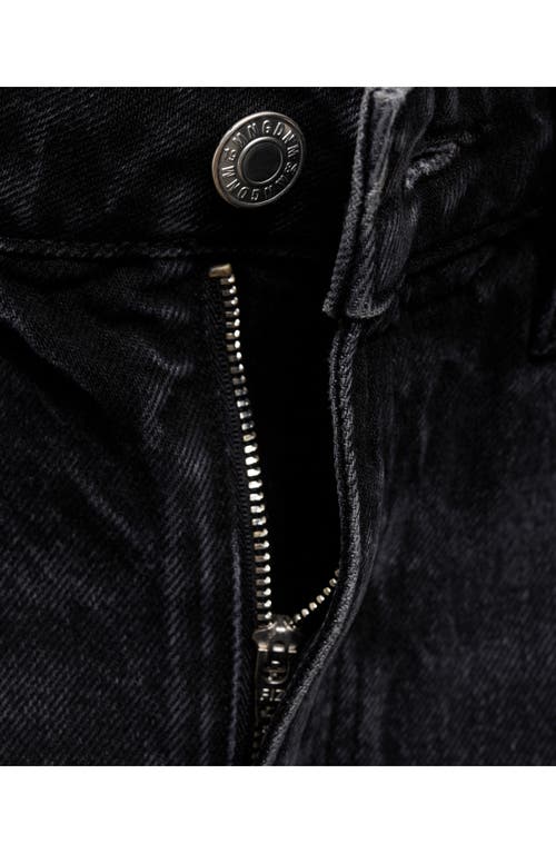 Mango Denim Midi Skirt In Black Denim