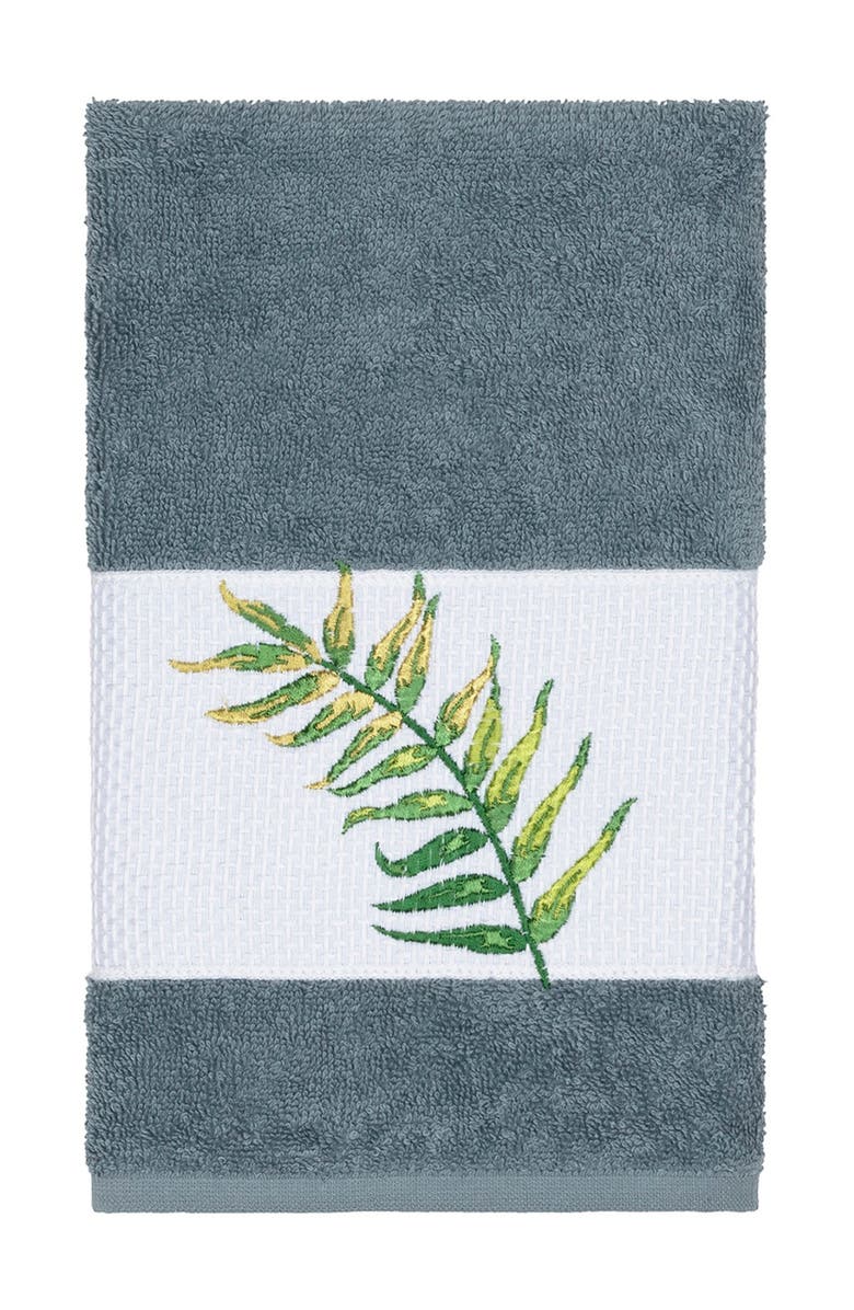 Linum Home Textiles Zoe Embellished Hand Towel - Teal, Main, color, Teal