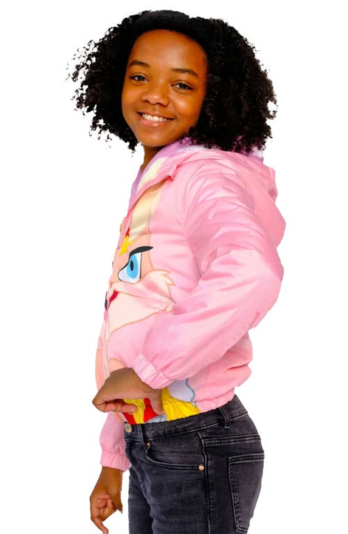 Members Only Girl's Midweight With Fur Lining Jacket In Pink