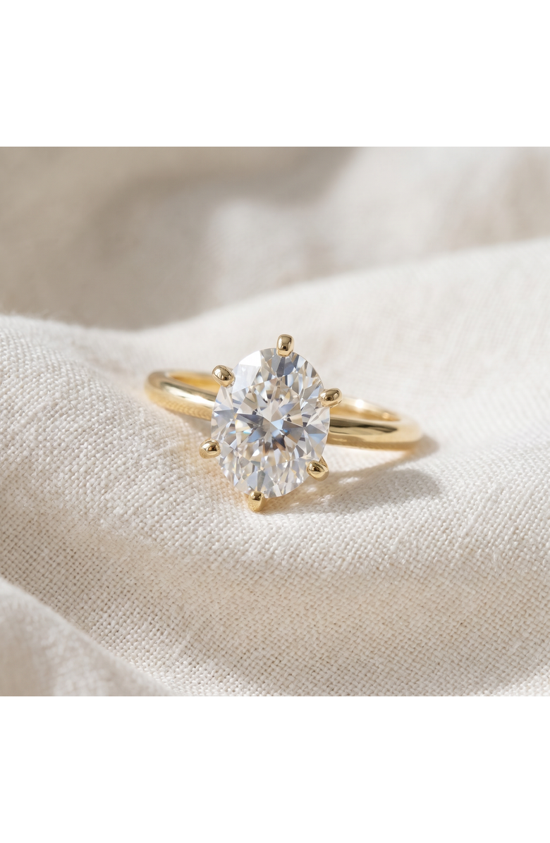 Bliss Diamond 3 Ct Oval Moissanite Solitaire Engagement Ring 14k Gold, Alternate, color, 14K Yellow Gold