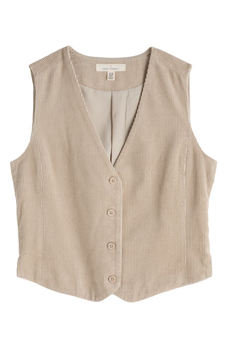 Seasalt Cornwall Pinpoint Organic Cotton Corduroy Vest, Alternate, color, Birch